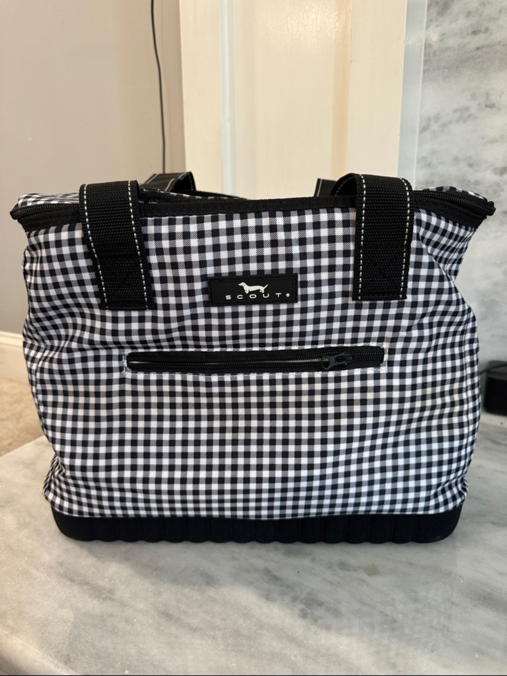 Scout Black and White Gingham Tote